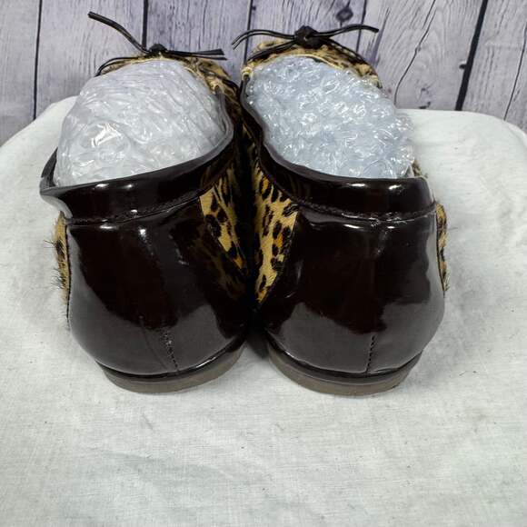 VOLOTILE Animal Print Flats Slip-On Leather Brown Tan Size 8 - Picture 4 of 8
